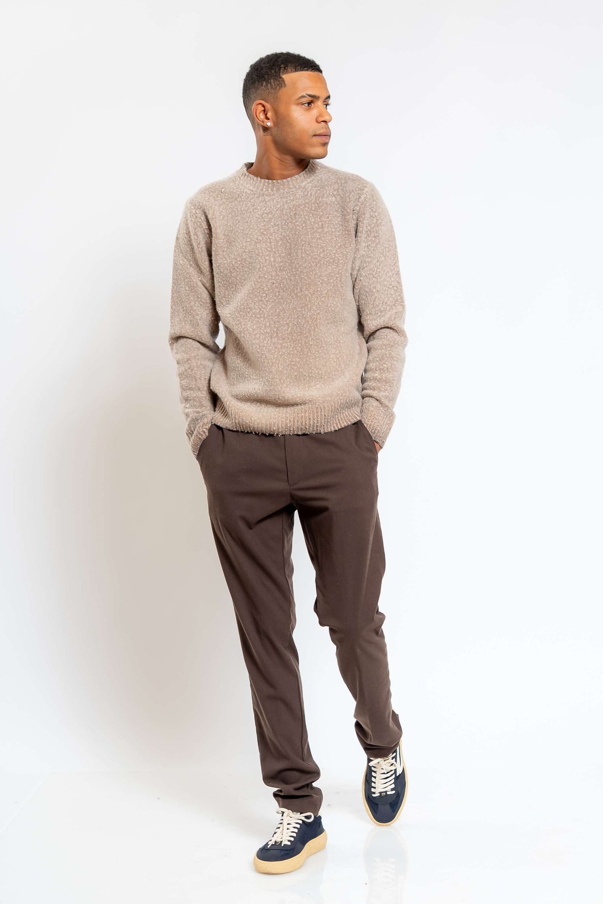 Pantalone Robert Effetto Lana Marrone