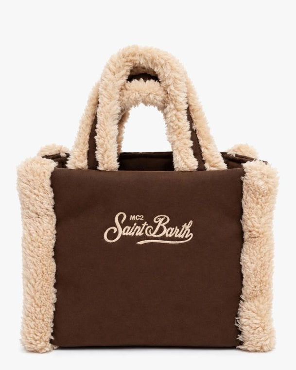 Borsa Vanity Mini Shearling Marrone