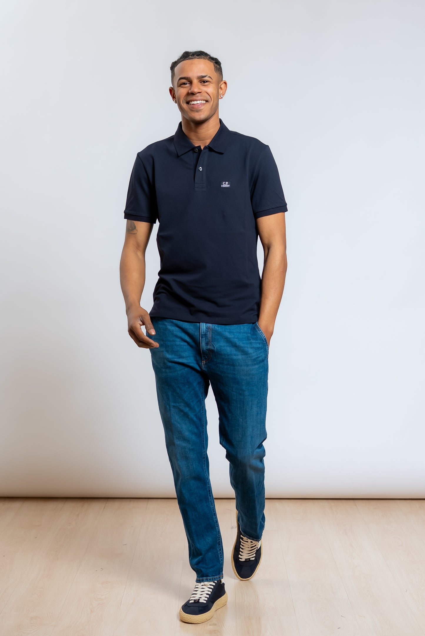 Polo Blu in Piquet con Logo
