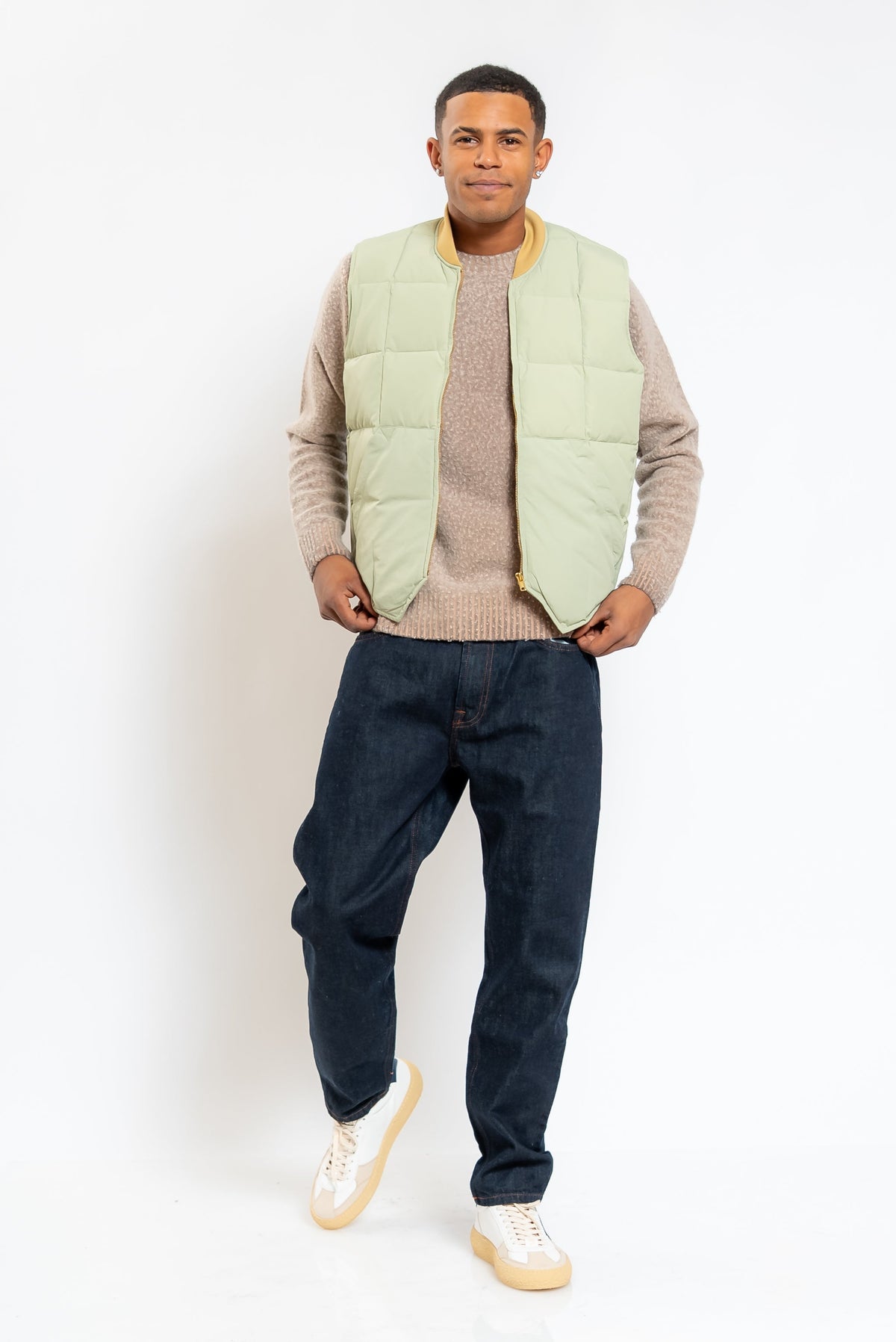 Gilet Seattle Verde Imbottito in Piuma d'Oca