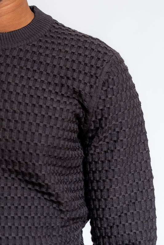 Maglia in Lana Lavorata Marrone