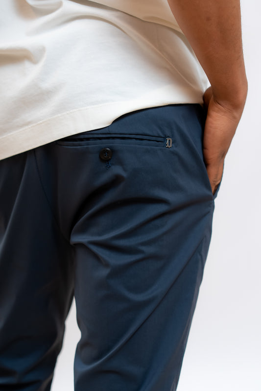 Pantaloni Gaubert Blu in Popeline Stretch