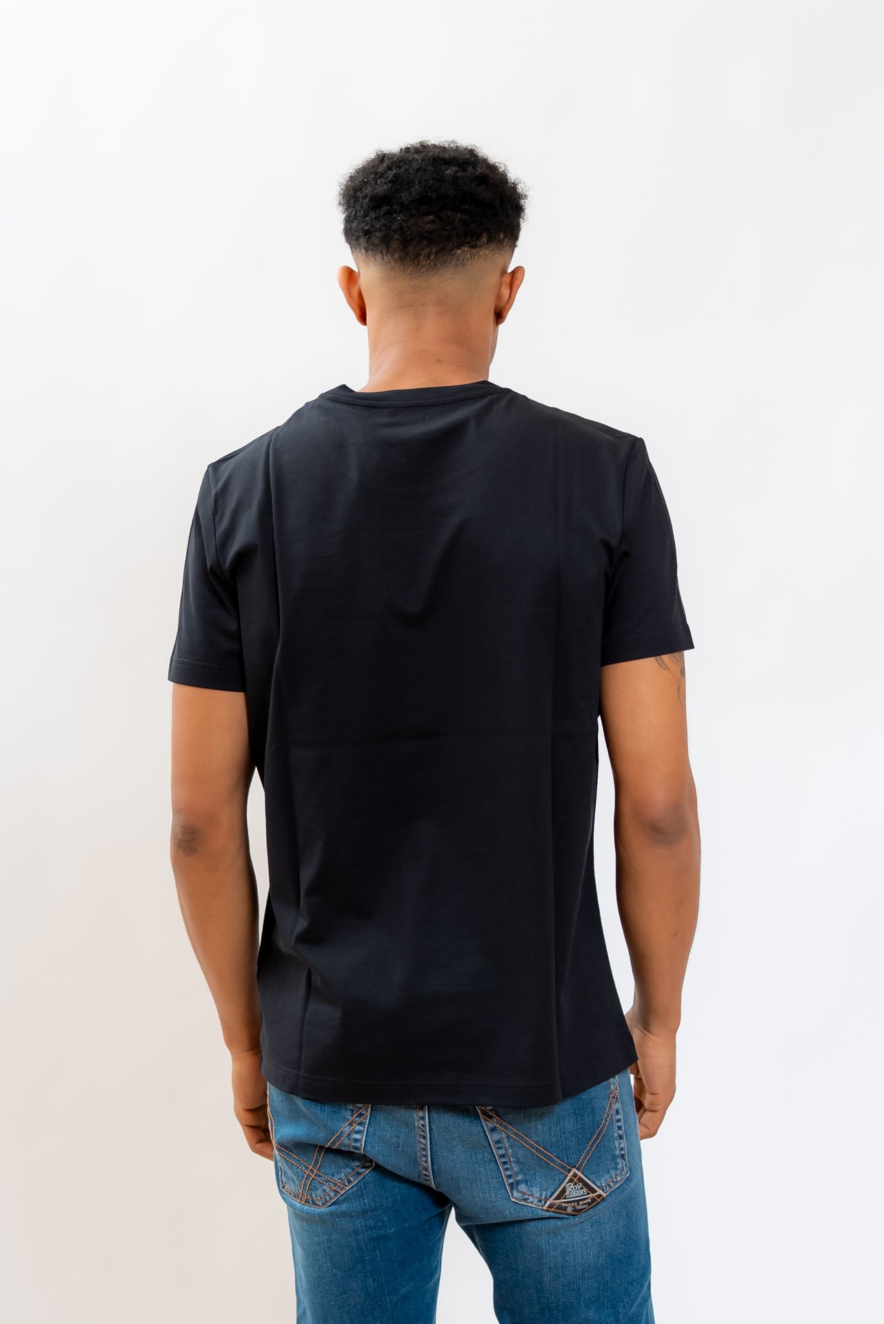 T-shirt Nera in Cotone con Logo