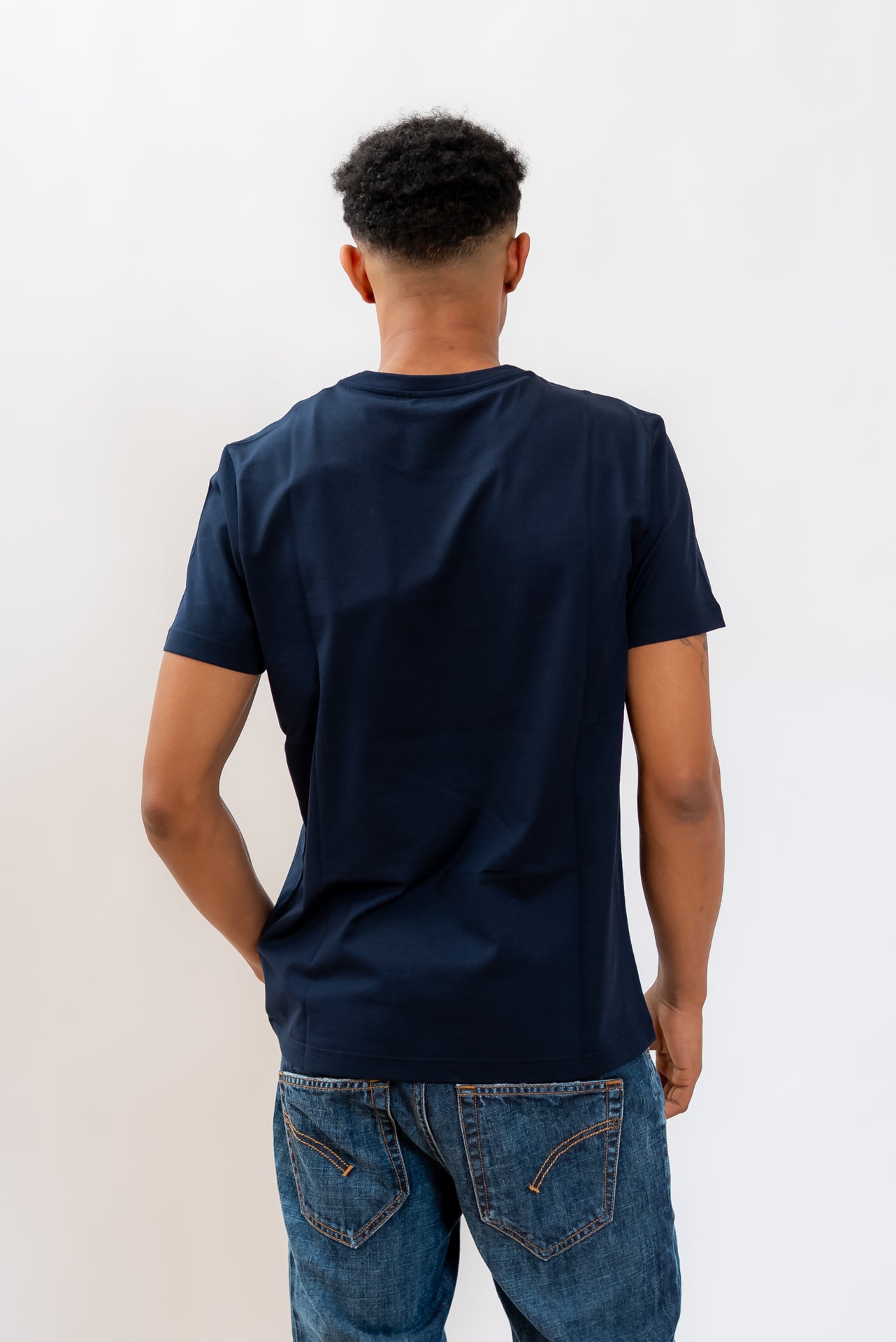 T-shirt Blu in Cotone con Logo