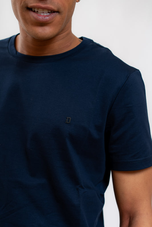 T-shirt Blu in Cotone con Logo