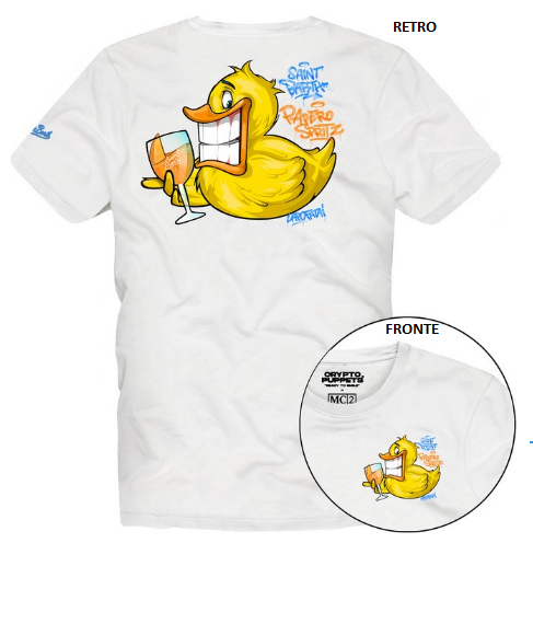 mc2 saint barth t-shirt da uomo con stampa papero sul davanti e sul retro