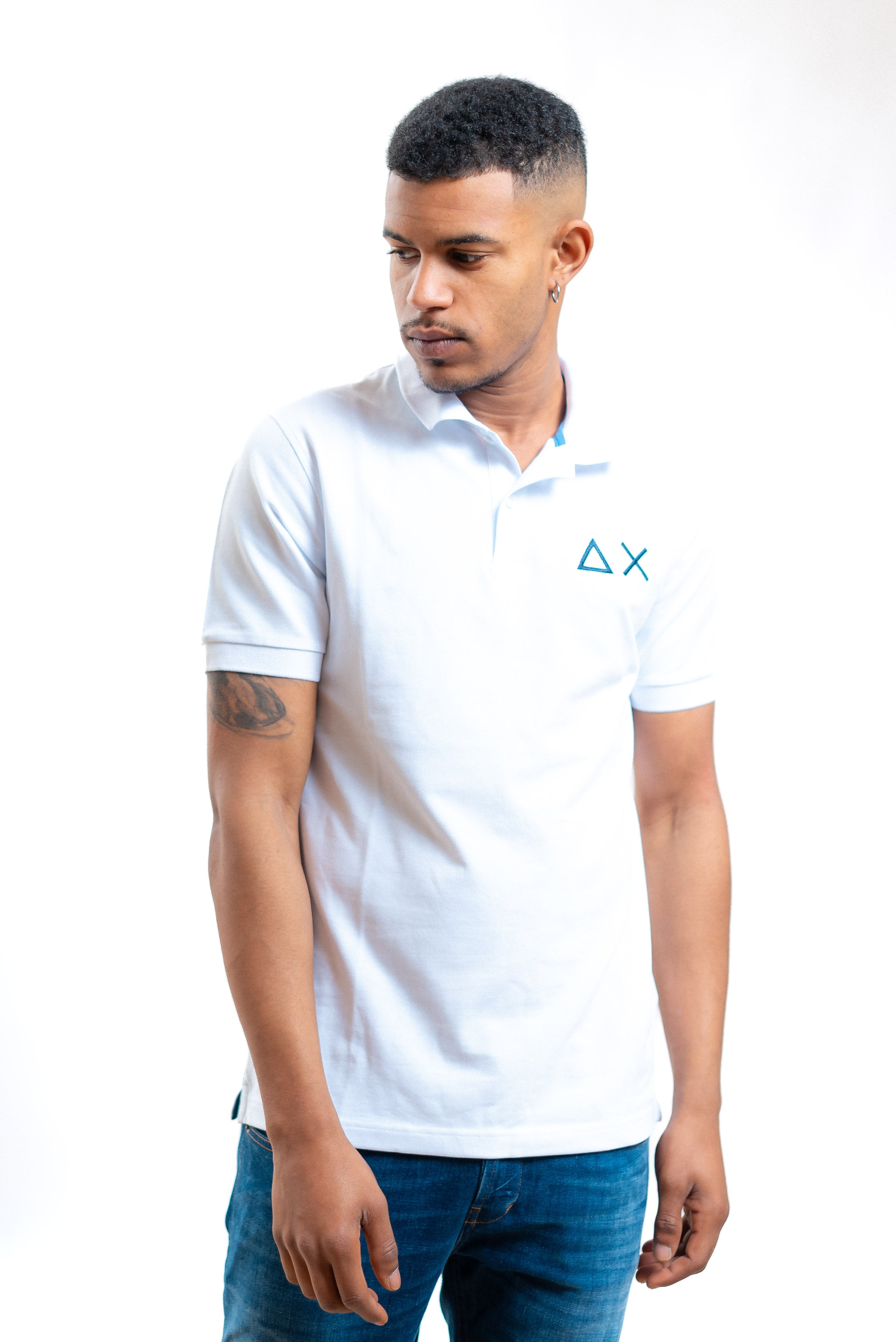 SUN68 Polo Big Logo Bianca