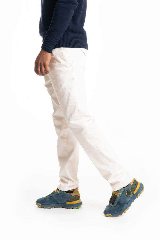 White sand pantalone panna da uomo invernale, lato