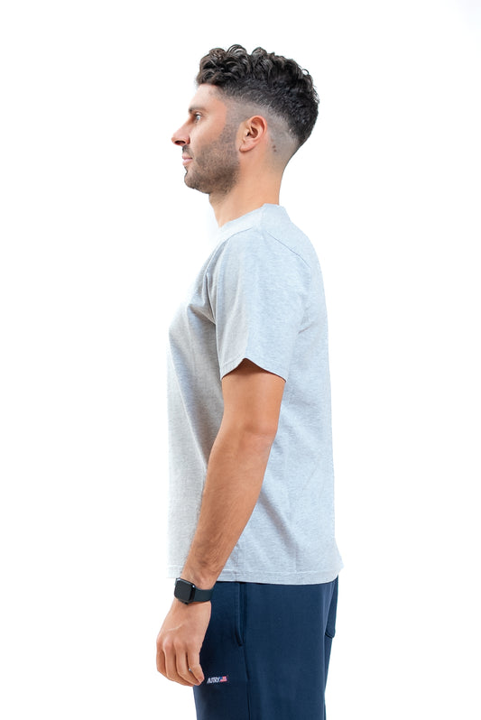 autry abbigliamento uomo t-shirt grigio in cotone con logo in saldo, lato
