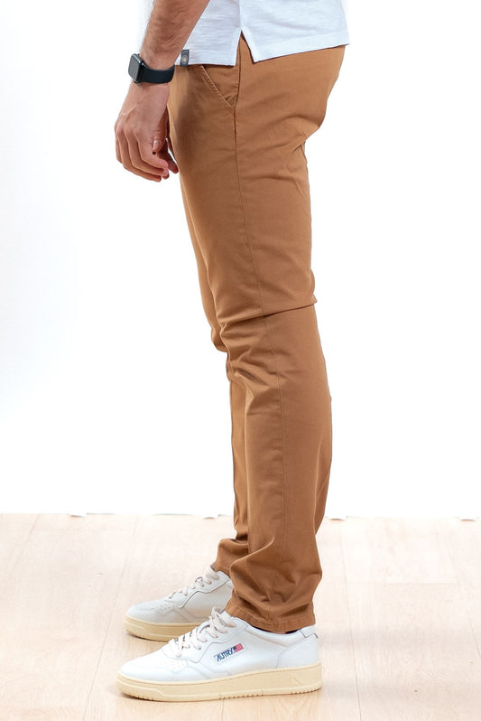 Roy rogers uomo pantalone new rolf chino marrone, lato