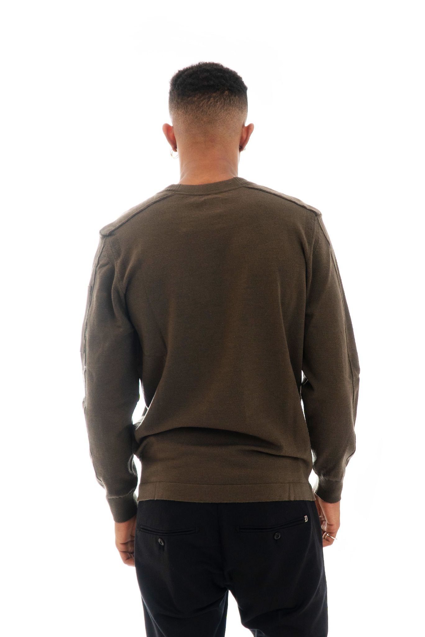 Maglione Verde a Girocollo Merino Wool