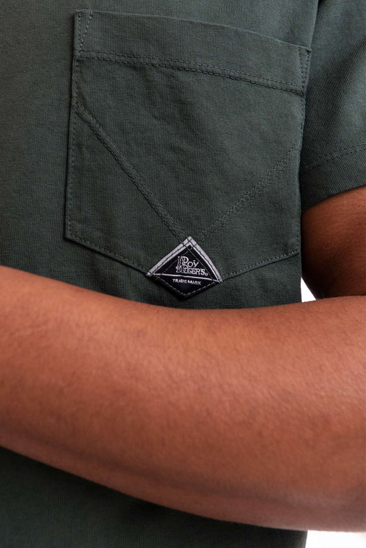 T-Shirt Verde con Taschino e Logo