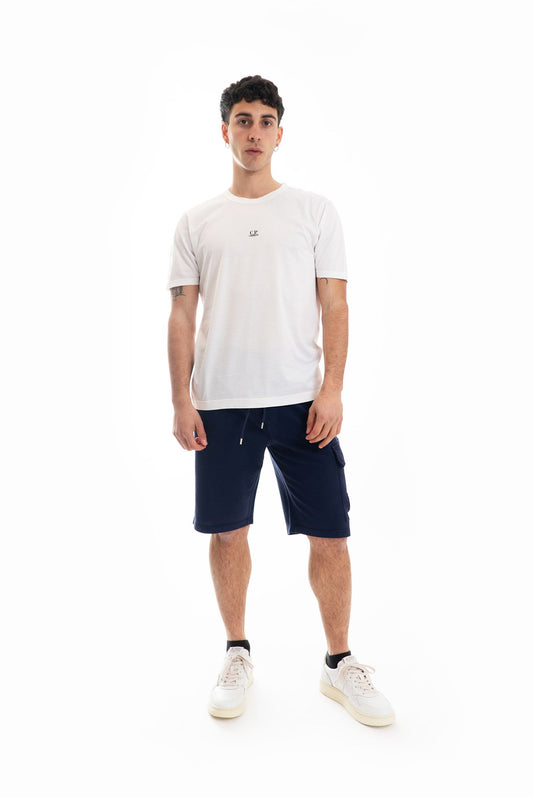 T-shirt Bianca con Logo Centrale