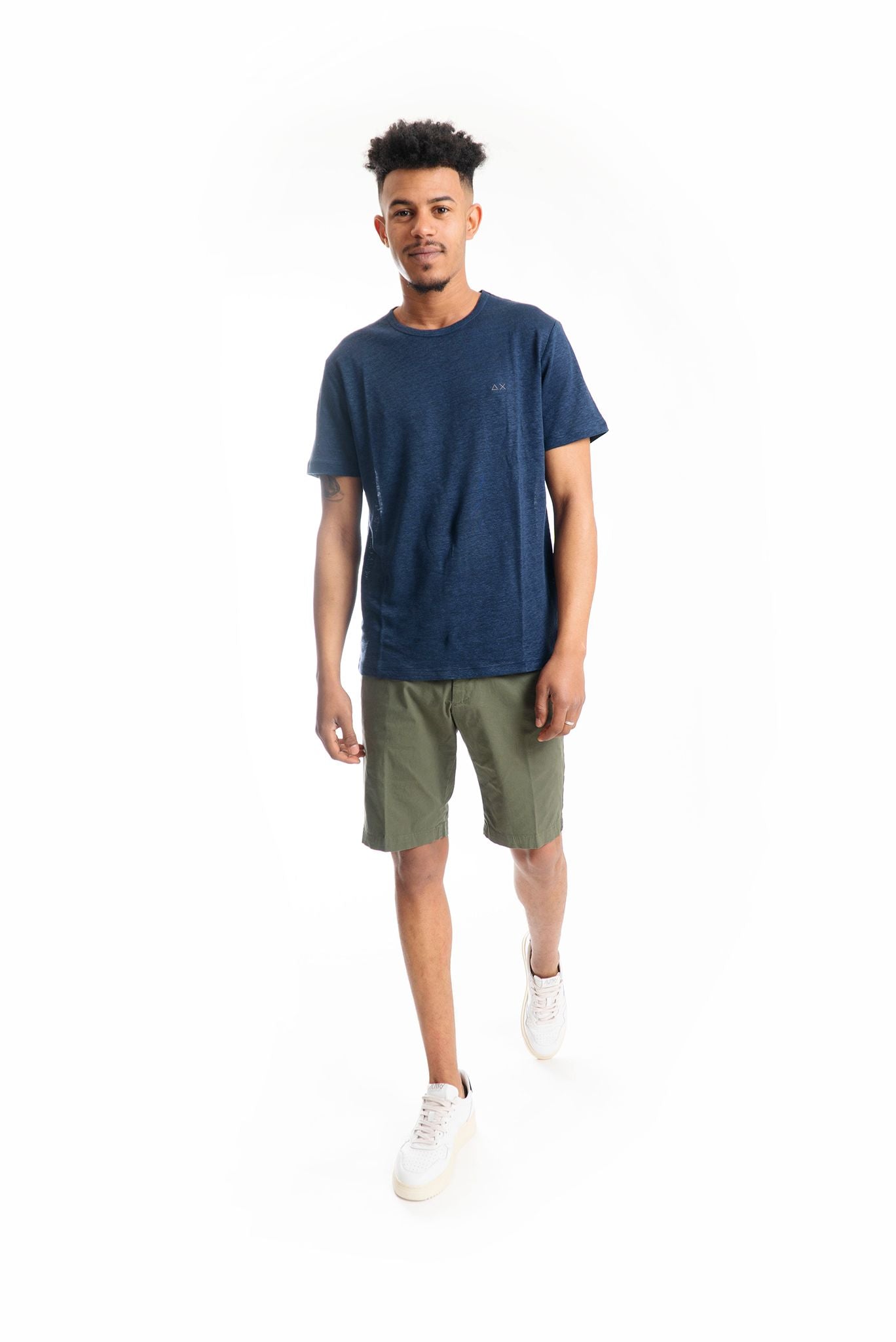 Bermuda Verde Militare in Gabardina di Cotone