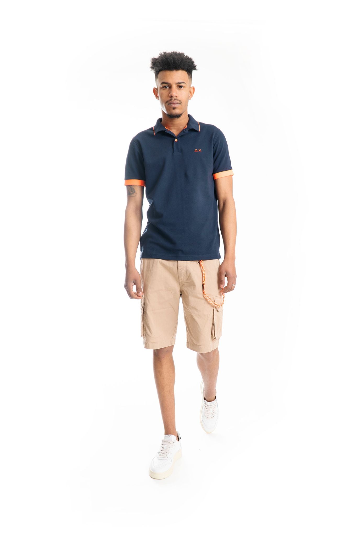 Bermuda Cargo Beige Con Laccio Fluo
