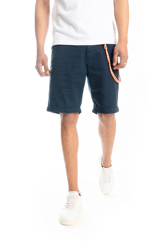 Bermuda Blu Navy Con Laccio Fluo