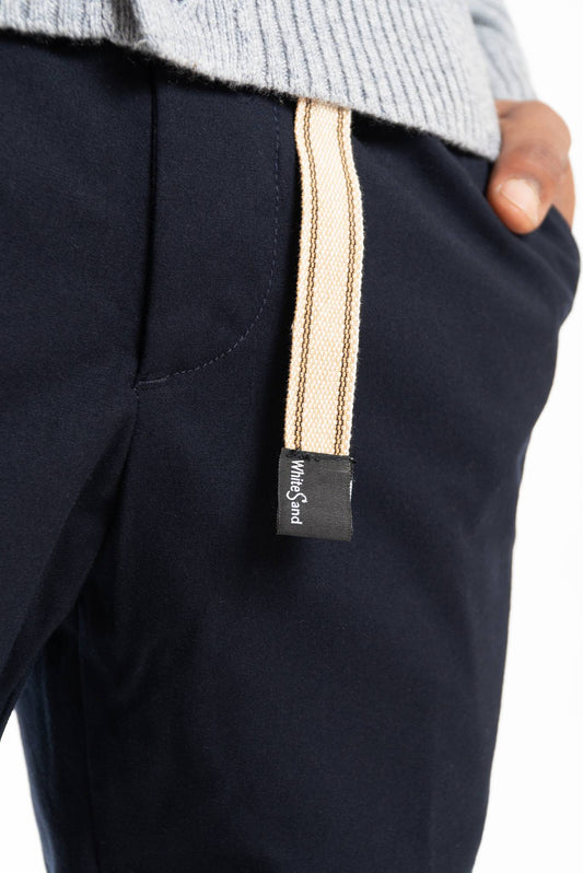 White Sand pantalaccio blu con coulisse regolabile uomo, dettaglio