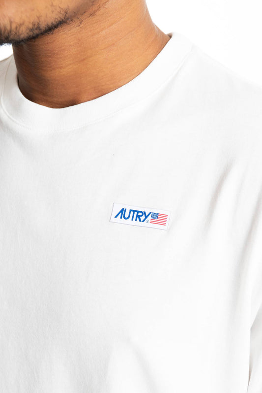 t-shirt bianca in cotone Autry uomo, dettaglio