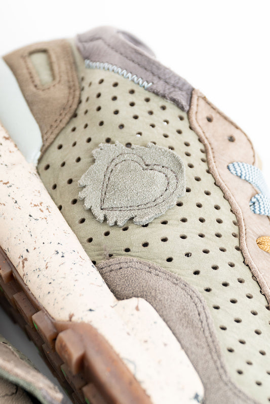 Sneakers Pelle Verde Marrone Chacrona Laser