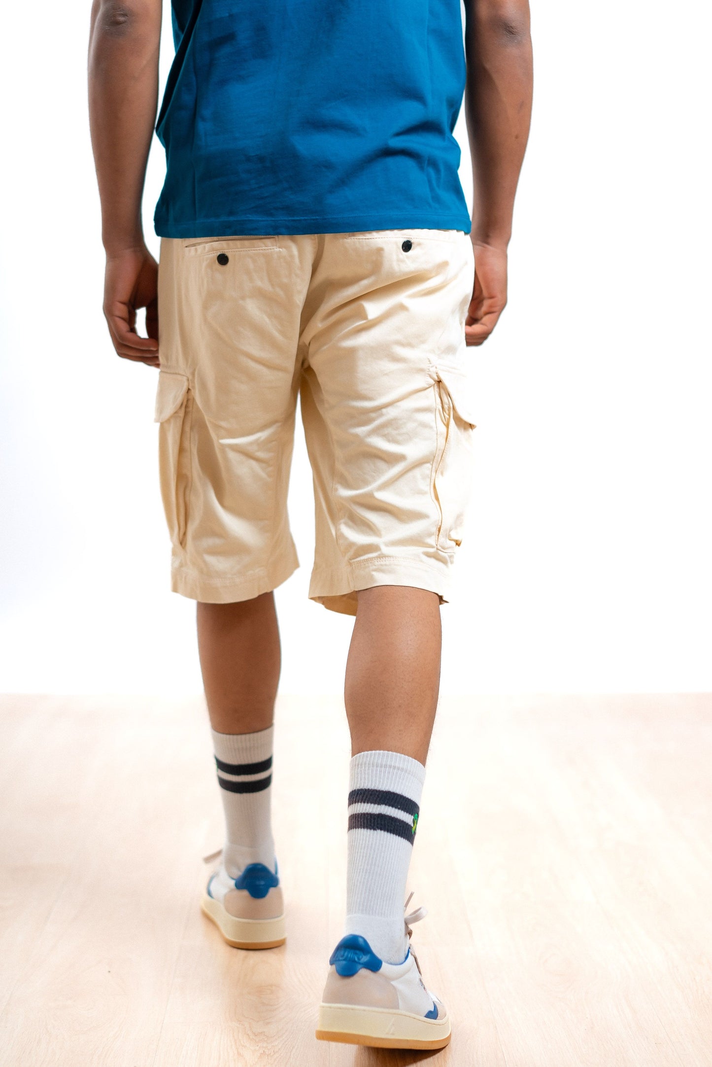 Cp company bermuda satin stretch cargo beige, retro