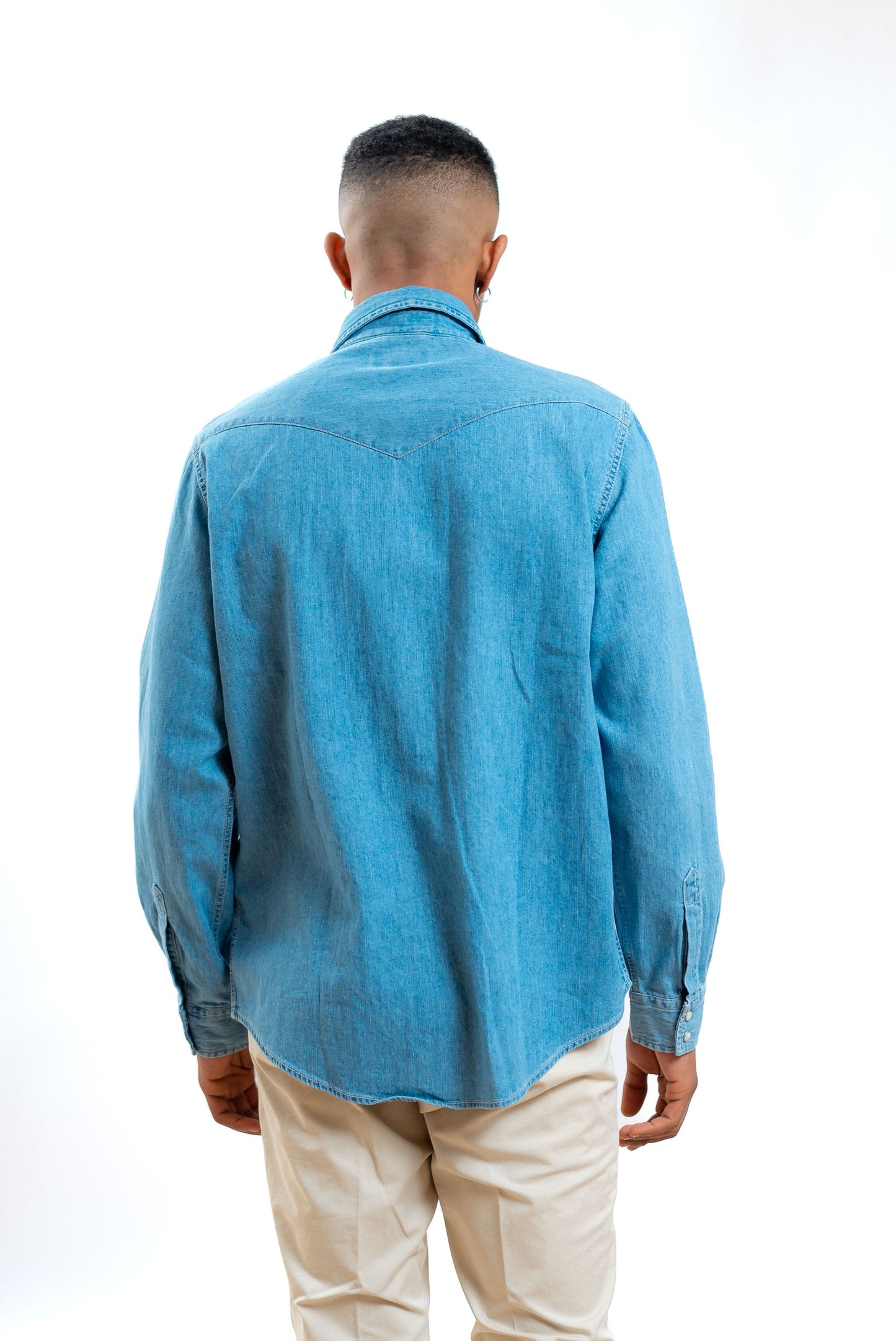 roy roger's camicia Martin in denim chiaro, retro