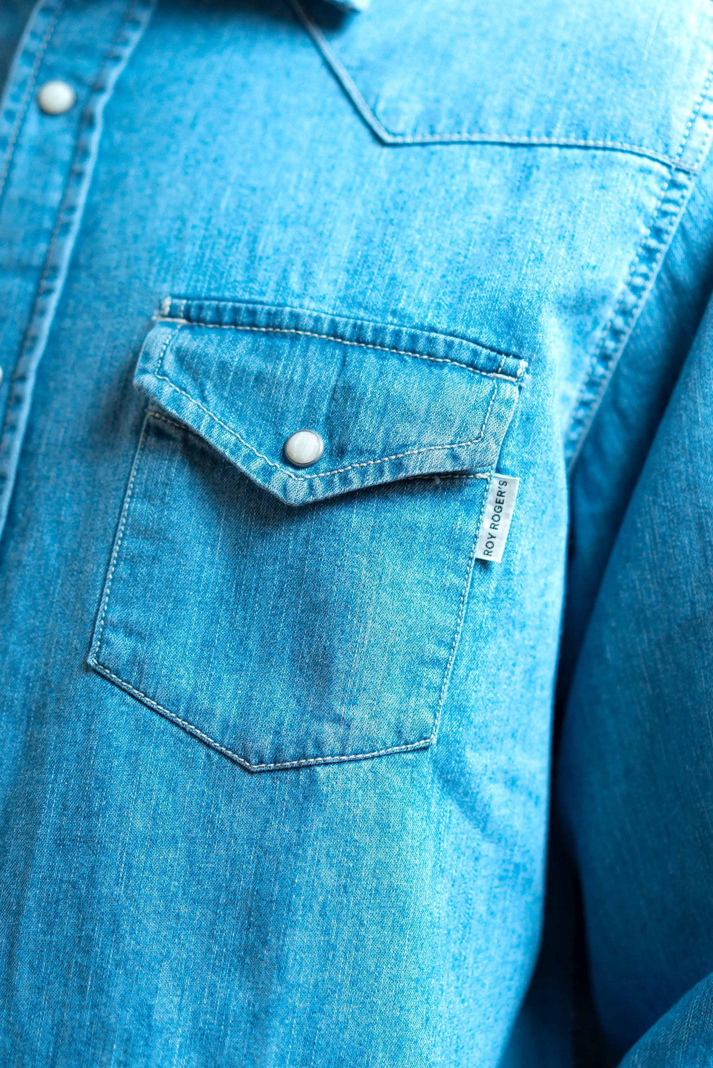 roy roger's camicia Martin in denim chiaro, dettaglio