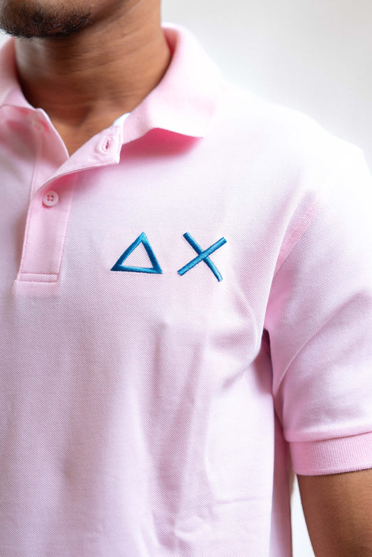 Sun68 uomo polo big logo rosa in piquet, dettaglio