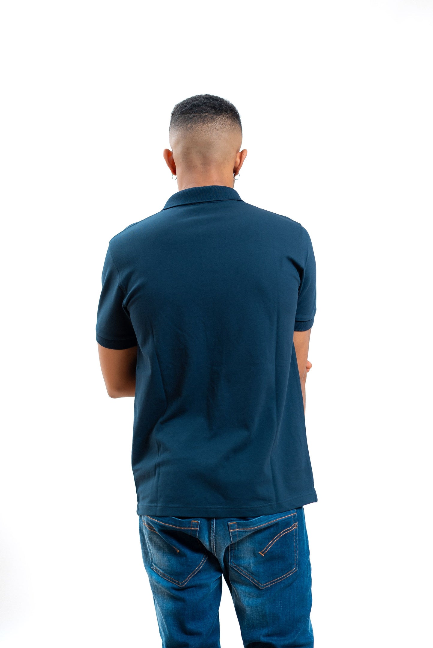 Sun68 uomo polo big logo blu in piquet, dettaglio