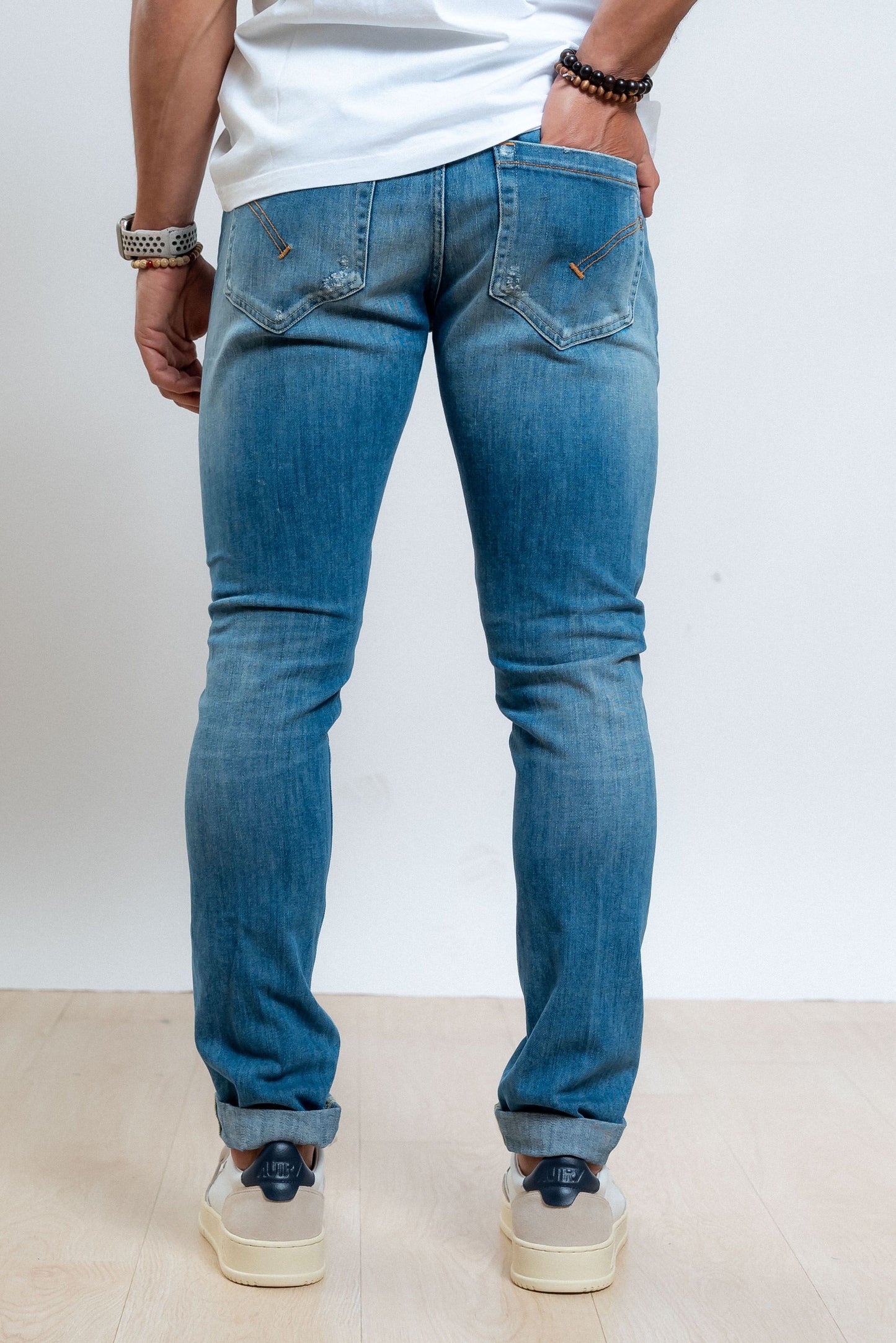 dondup uomo jeans lavaggio medio chiaro George skinny fit, retro