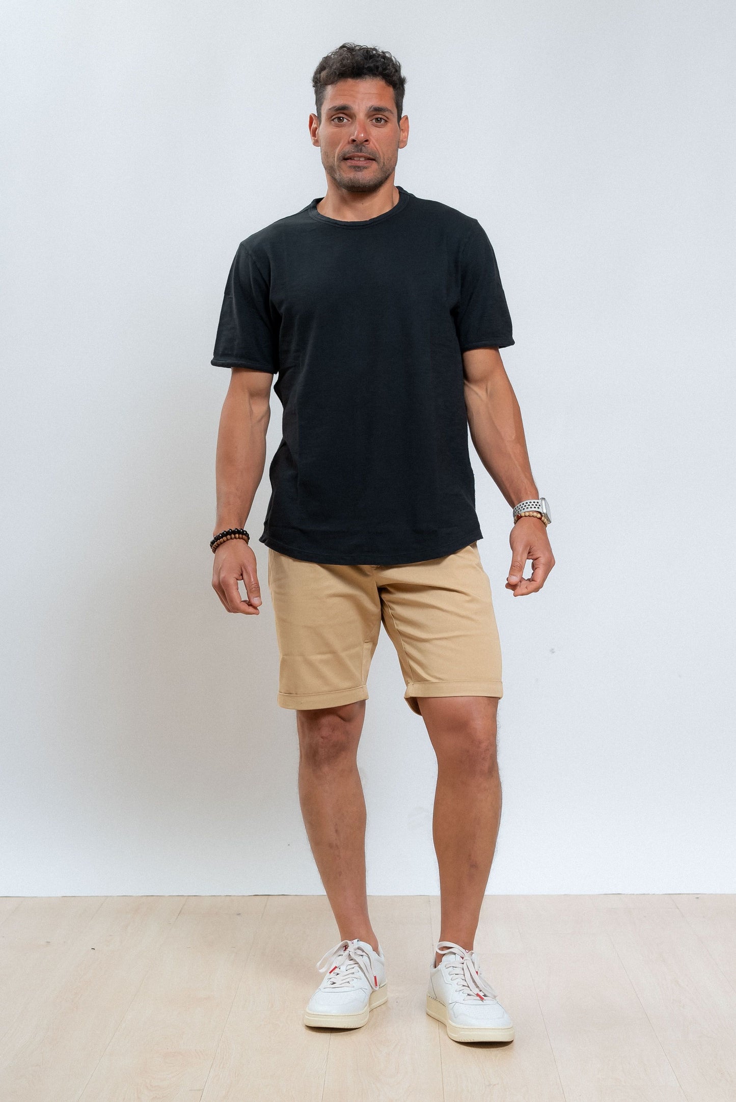 sun68 uomo t-shirt nera in cotone fiammato, intero