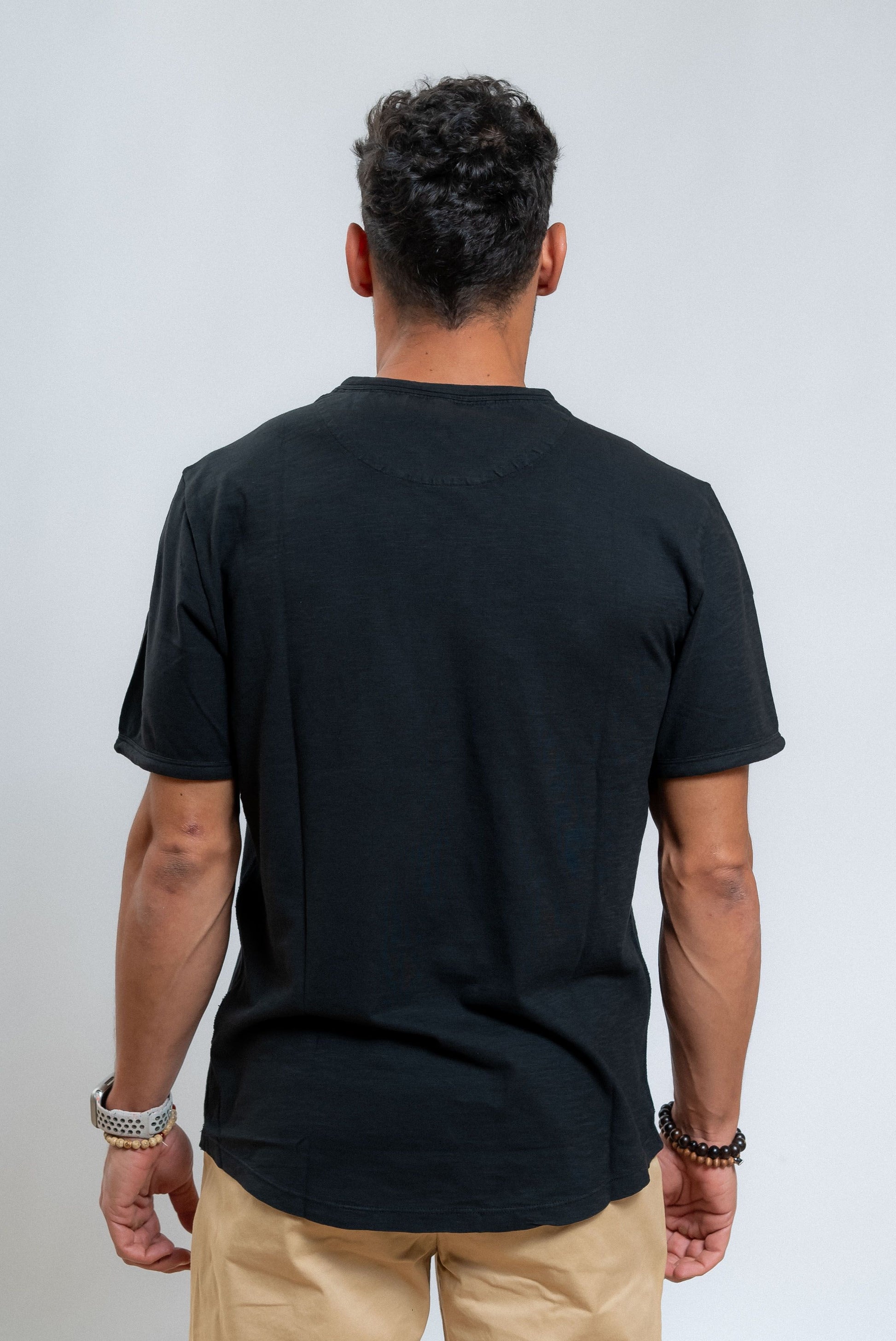 sun68 uomo t-shirt nera in cotone fiammato, retro