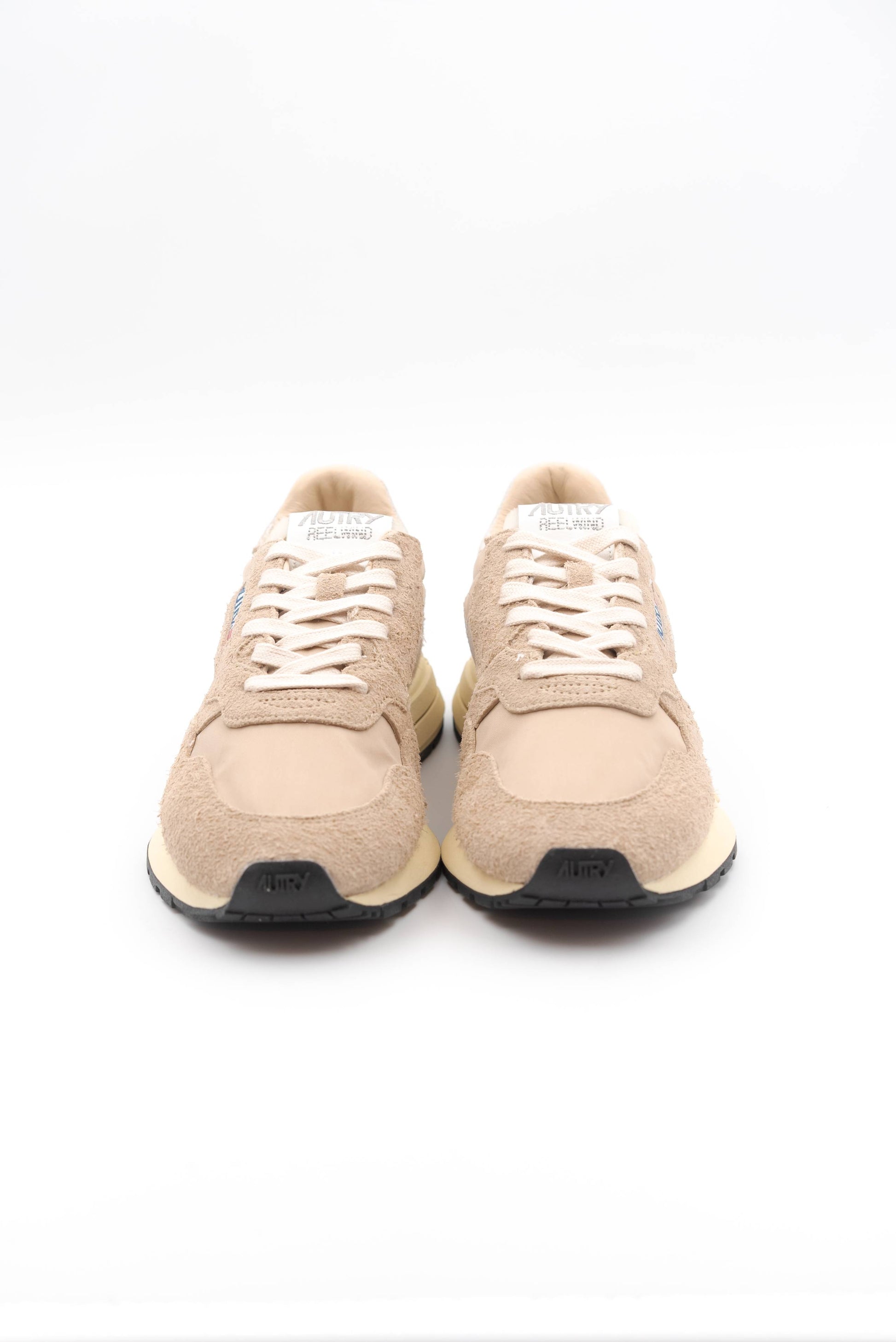 saldi autry sneakers uomo reelwing low in suede e nylon beige, fronte