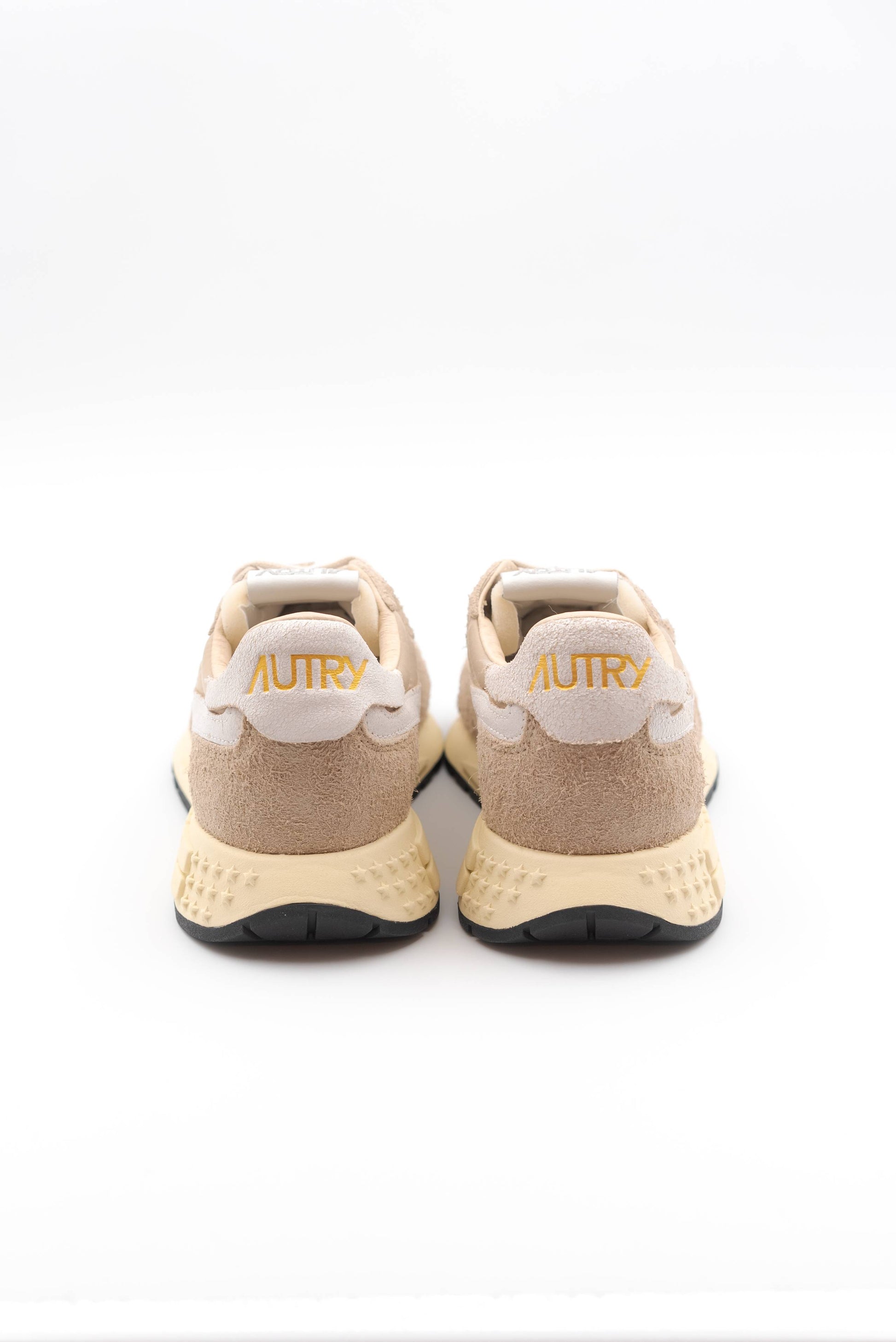 saldi autry sneakers uomo reelwing low in suede e nylon beige, retro