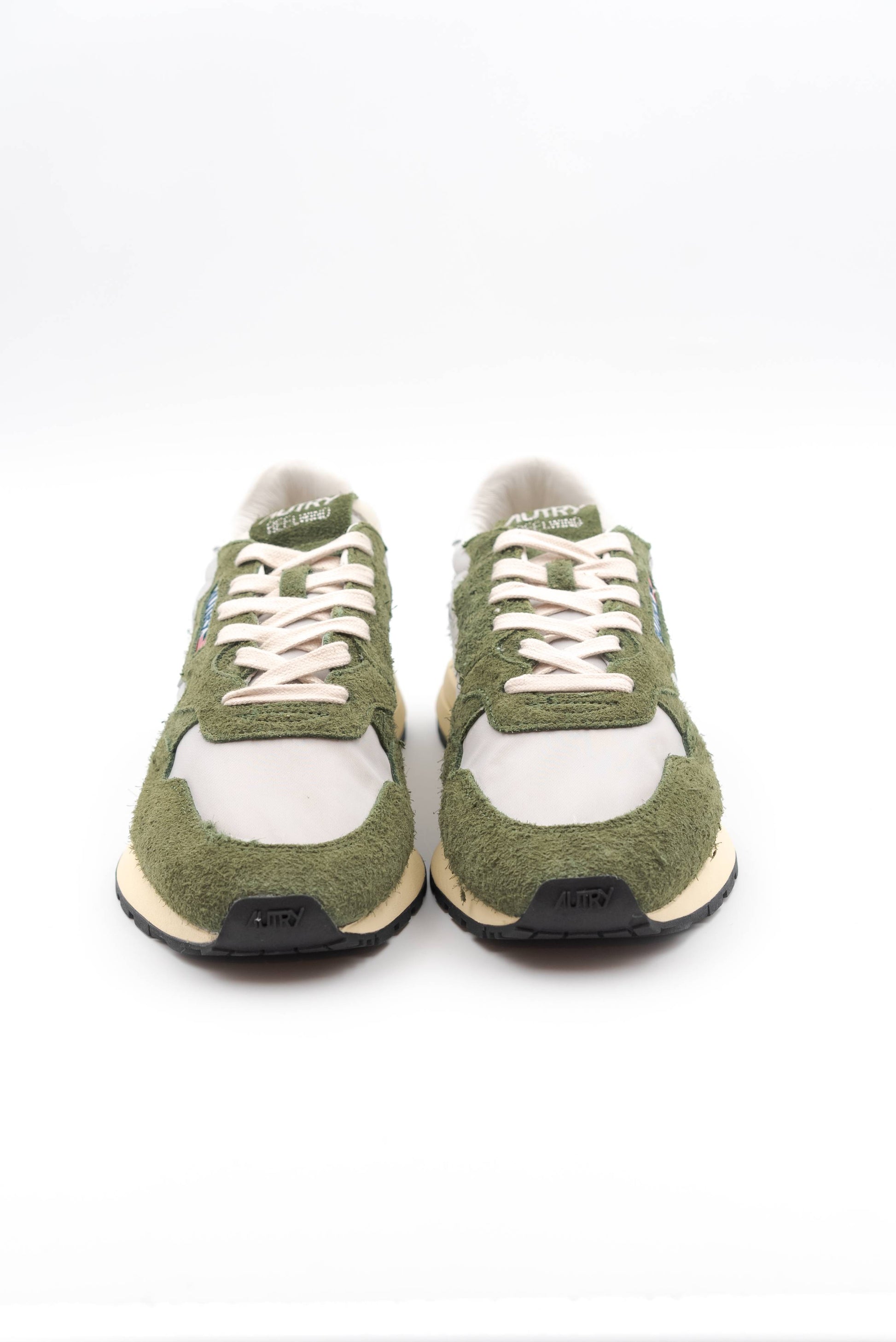 autry sneakers uomo reelwing low in suede verde e nylon grigio in saldo, fronte