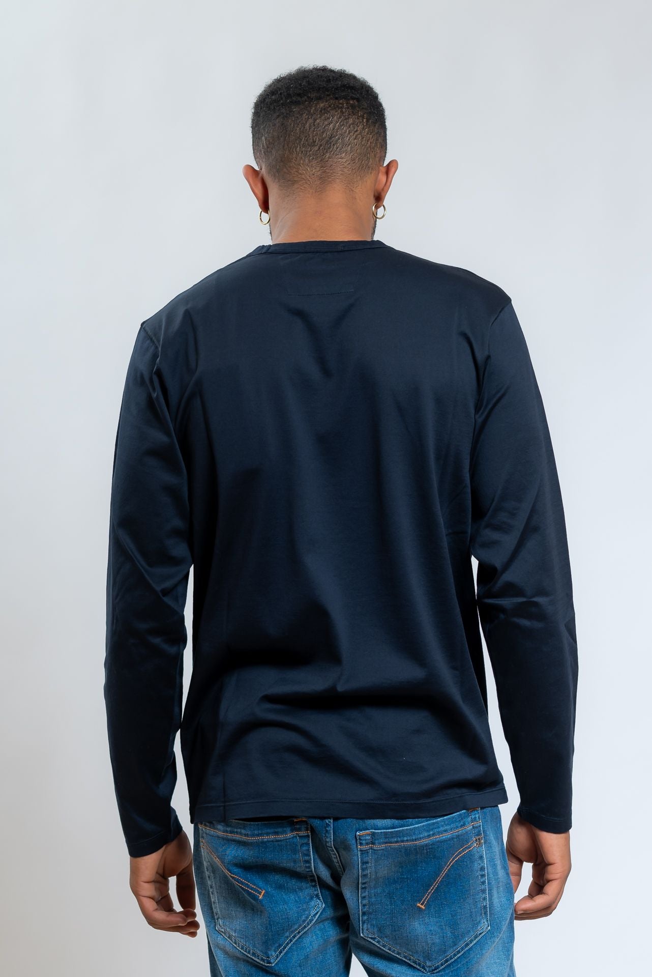 Cp company T-shirt a girocollo in jersey di cotone blu, retro