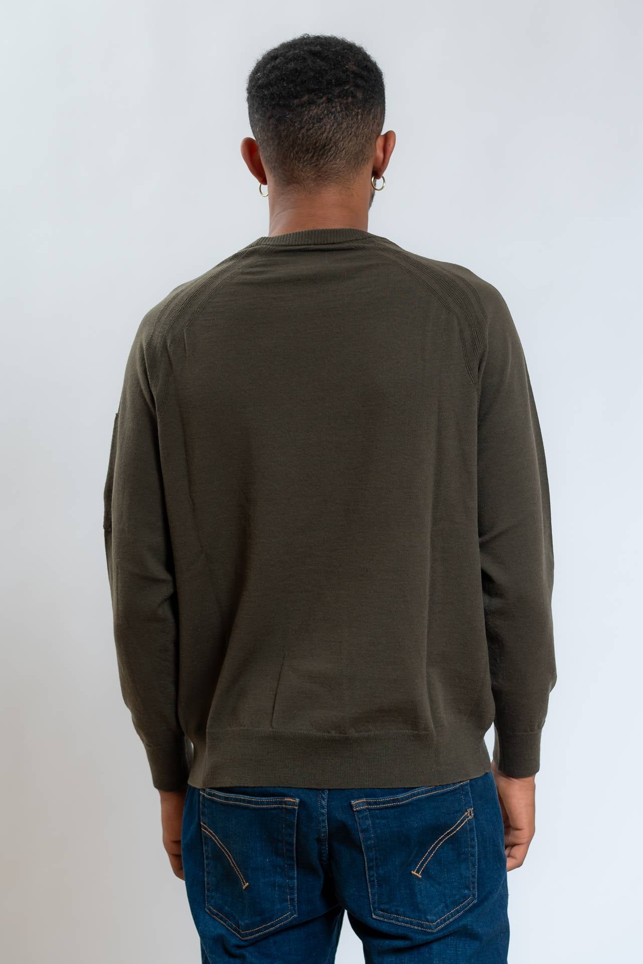 Cp Company Maglia A Girocollo Stitched in Lana verde, retro