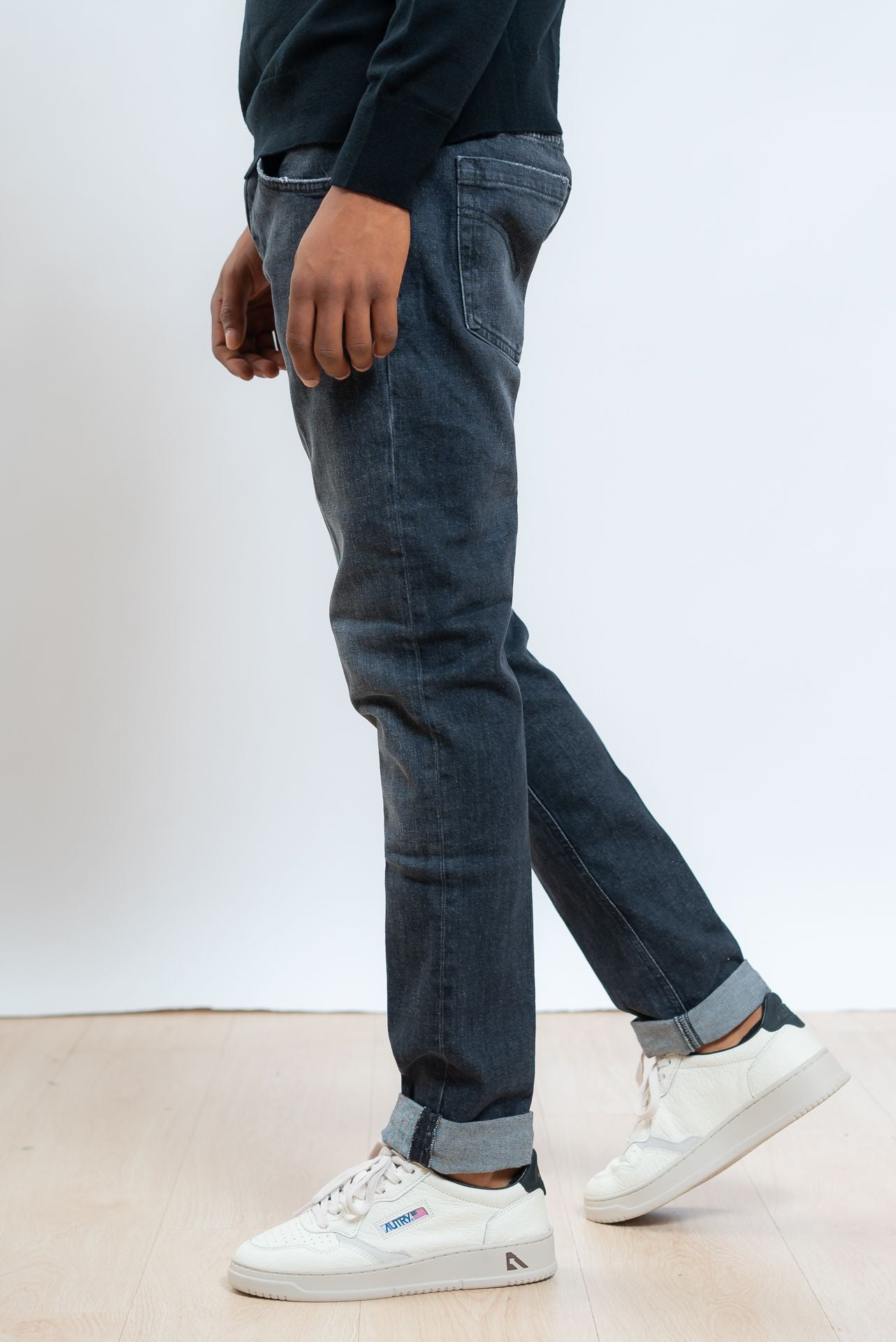 Dondup uomo Jeans George Grigio Skinny Fit, lato