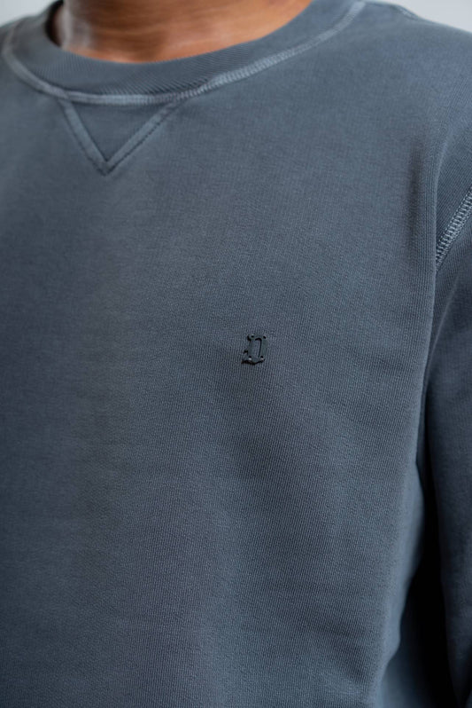 dondup uomo Felpa A Girocollo in Cotone con Logo Grigio, dettaglio