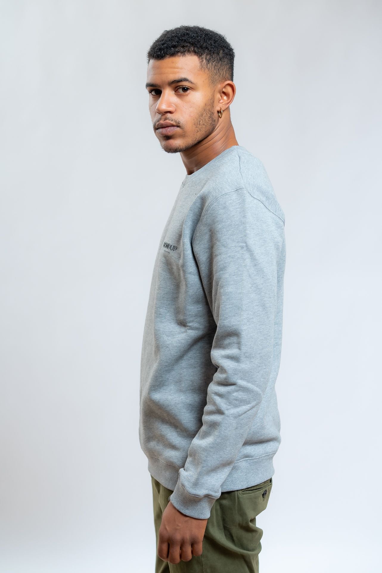 dondup uomo Felpa Grigia In Cotone Con Logo, lato