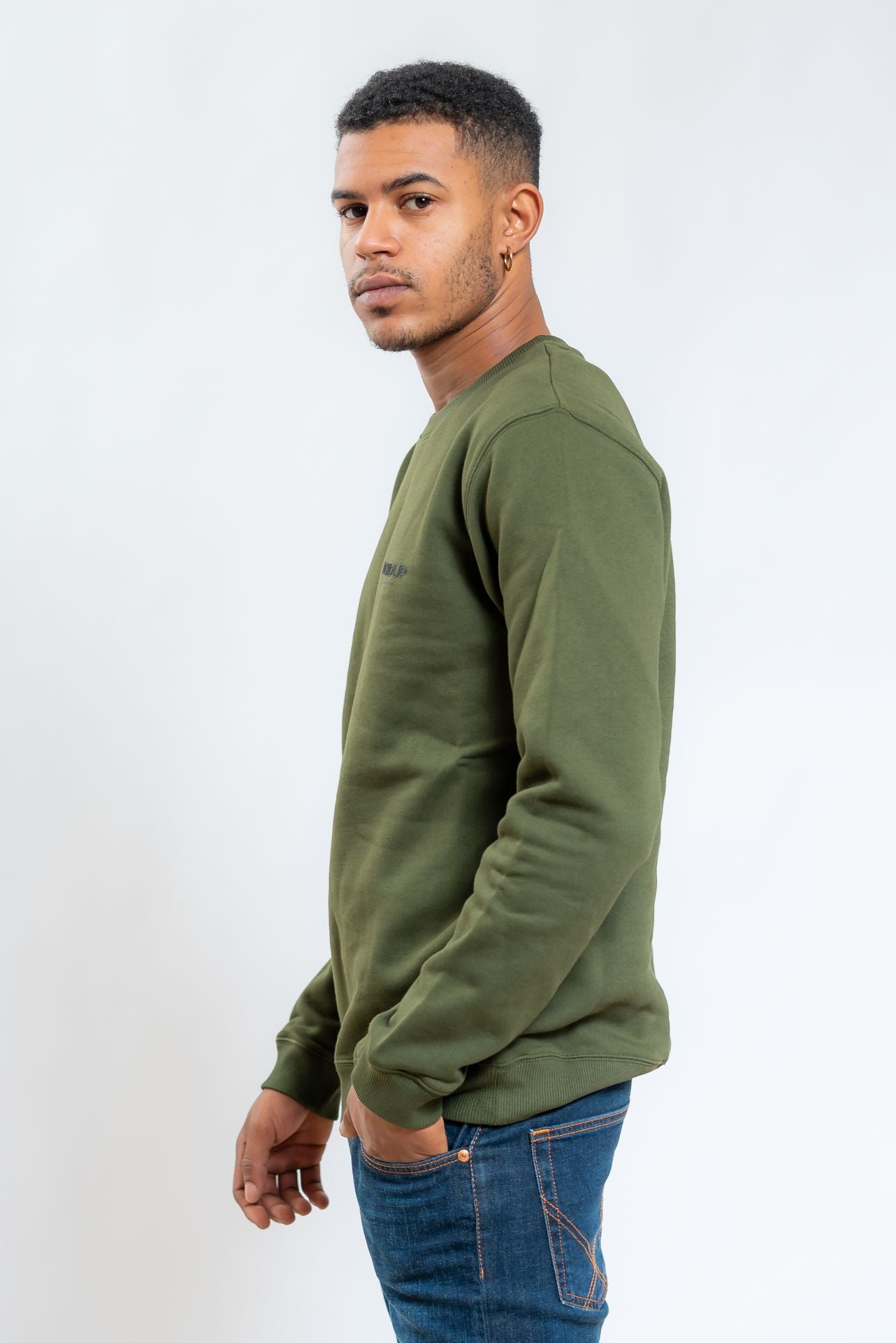 dondup uomo Felpa Verde In Cotone Con Logo, lato