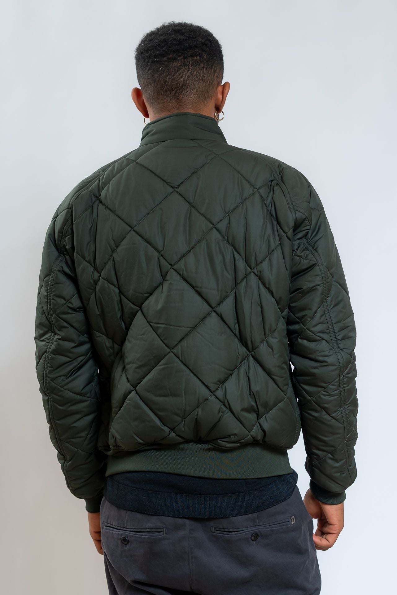 Giubbino Steve McQueen Imbottito Verde, retro