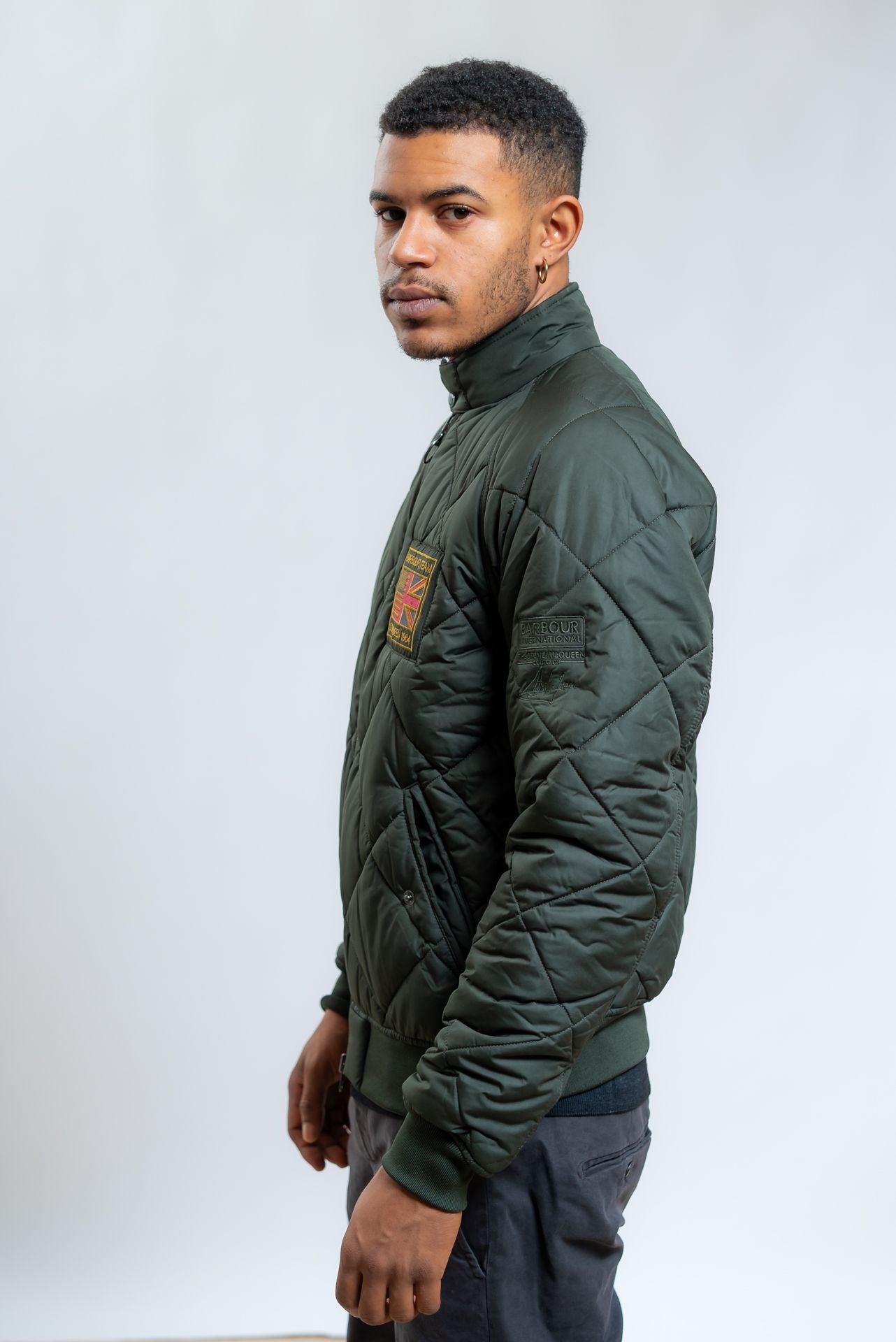 Giubbino Steve McQueen Imbottito Verde, lato