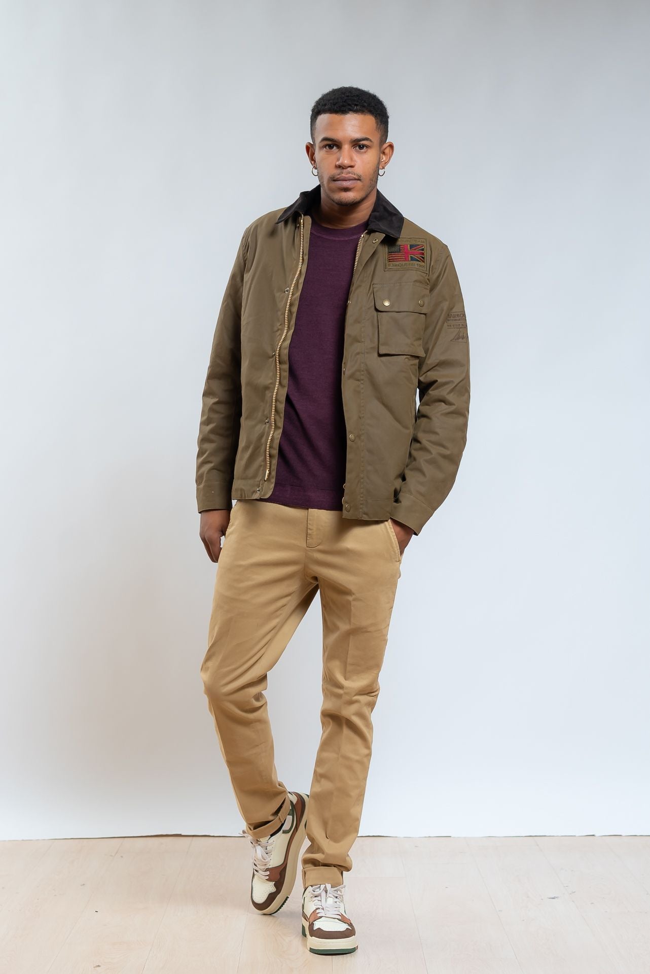 barbour Giubbino Worker Wax Marrone, intero