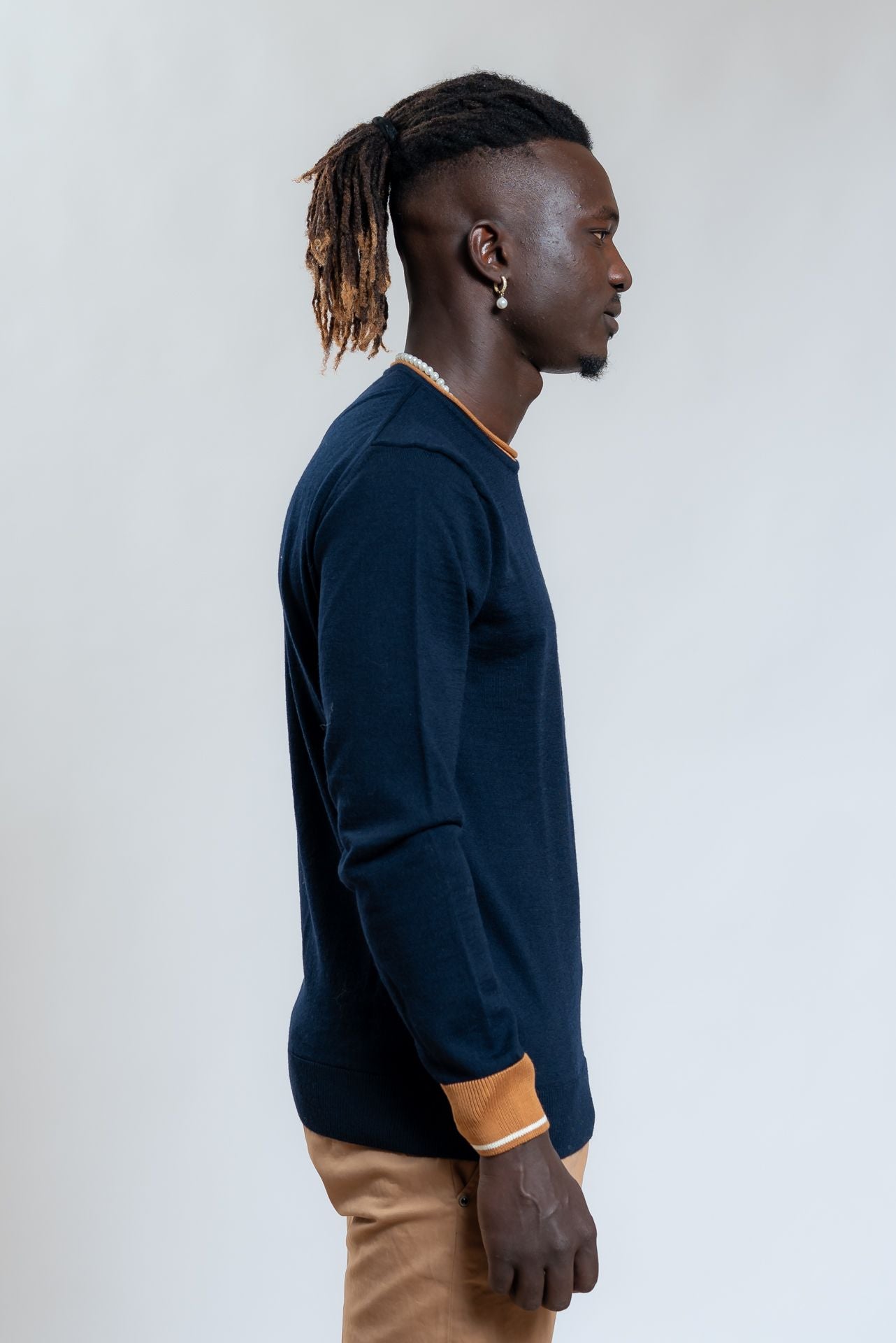 cp company Maglia Lucas/N a Girocollo In lana Blu, lato