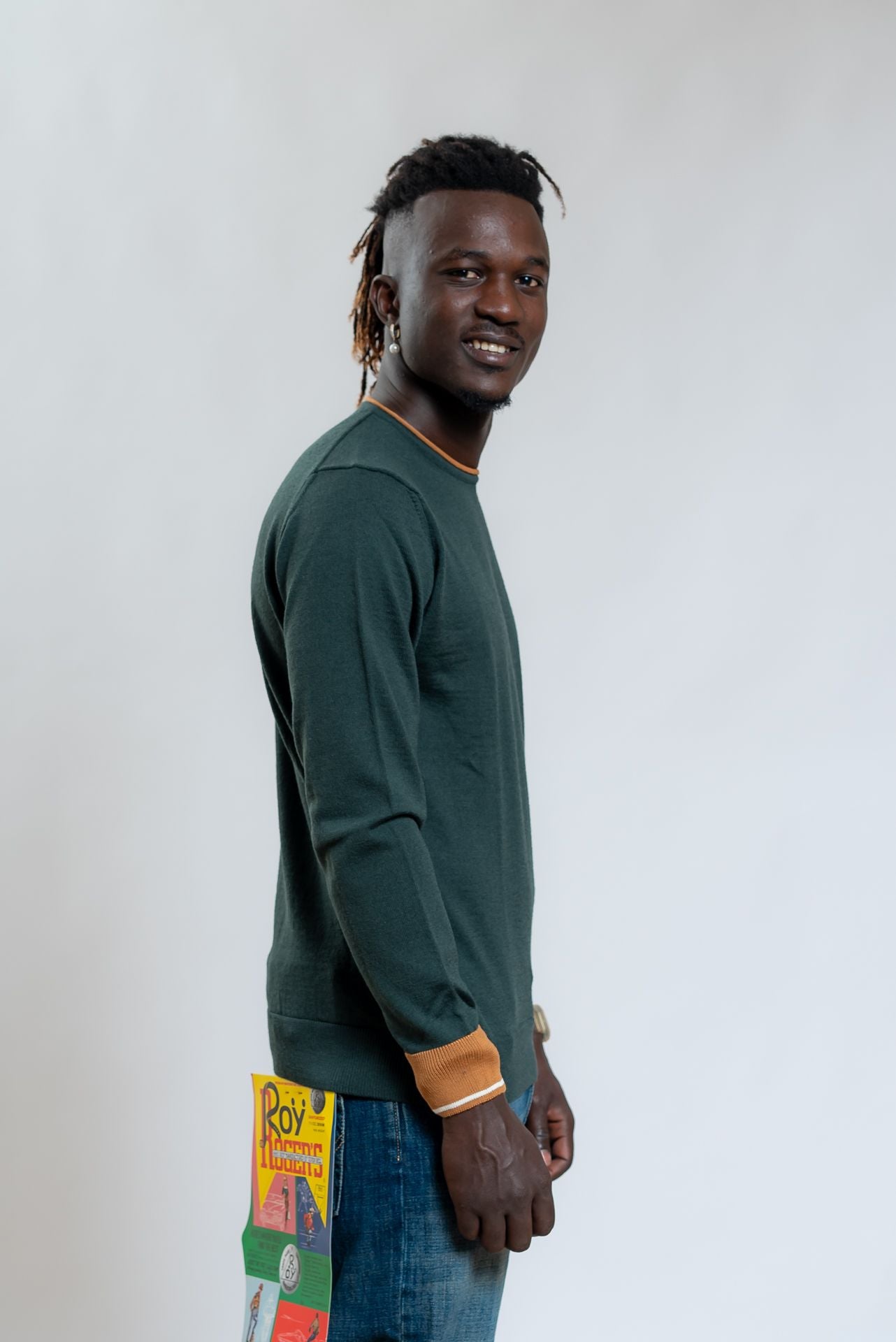 bob company Maglia Lucas/N a Girocollo In lana Verde, lato