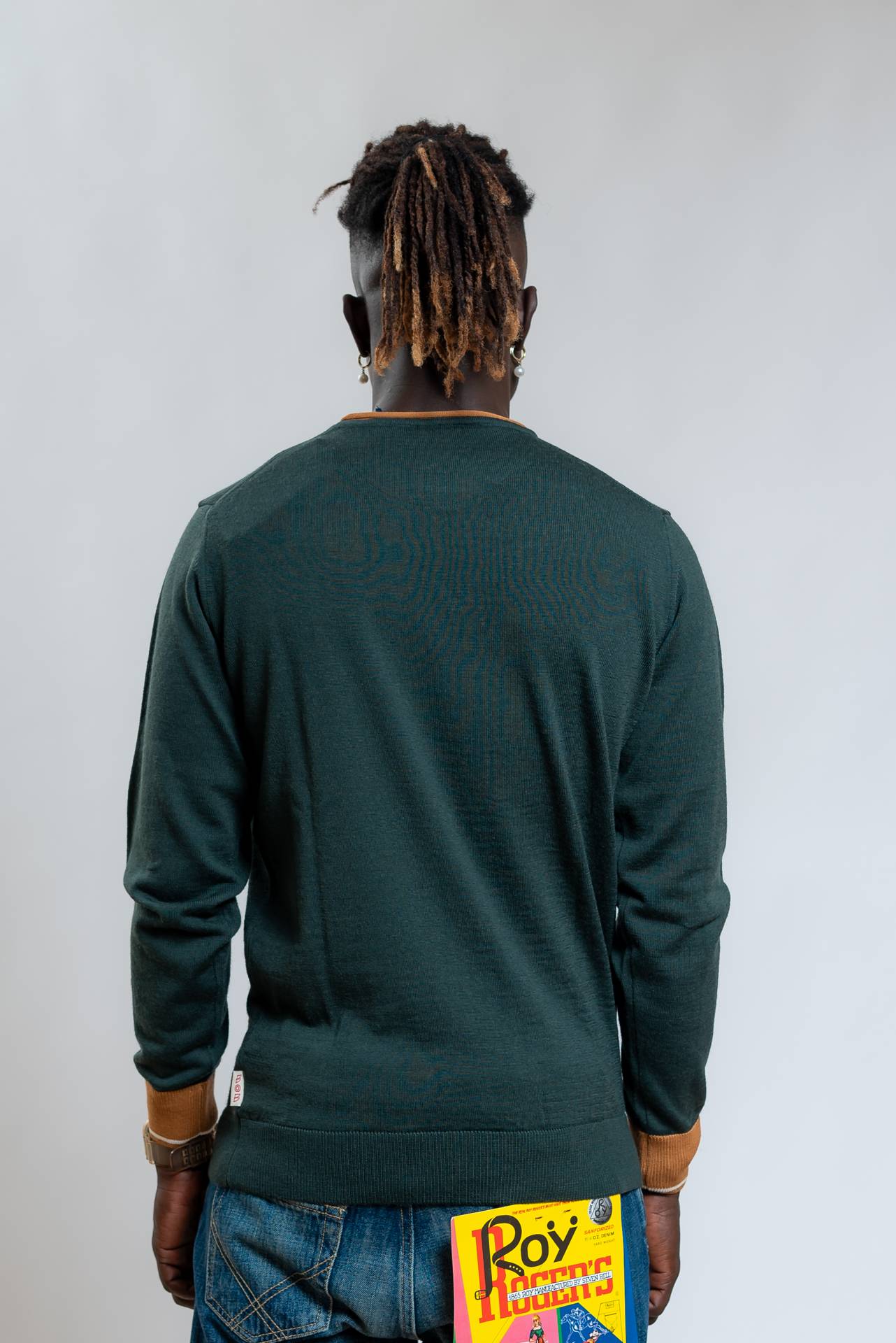 bob company Maglia Lucas/N a Girocollo In lana Verde, retro