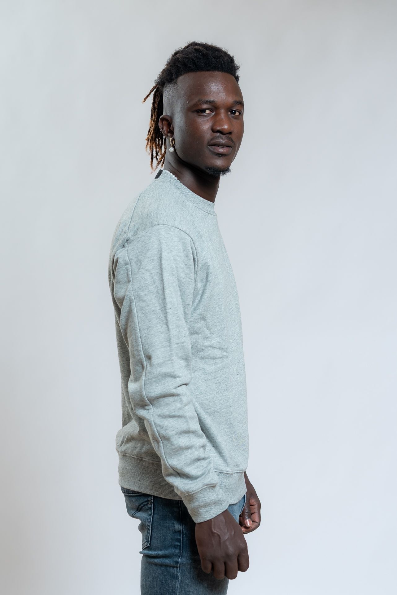 Cp Company Felpa Grigia a Girocollo Diagonal Raised, lato