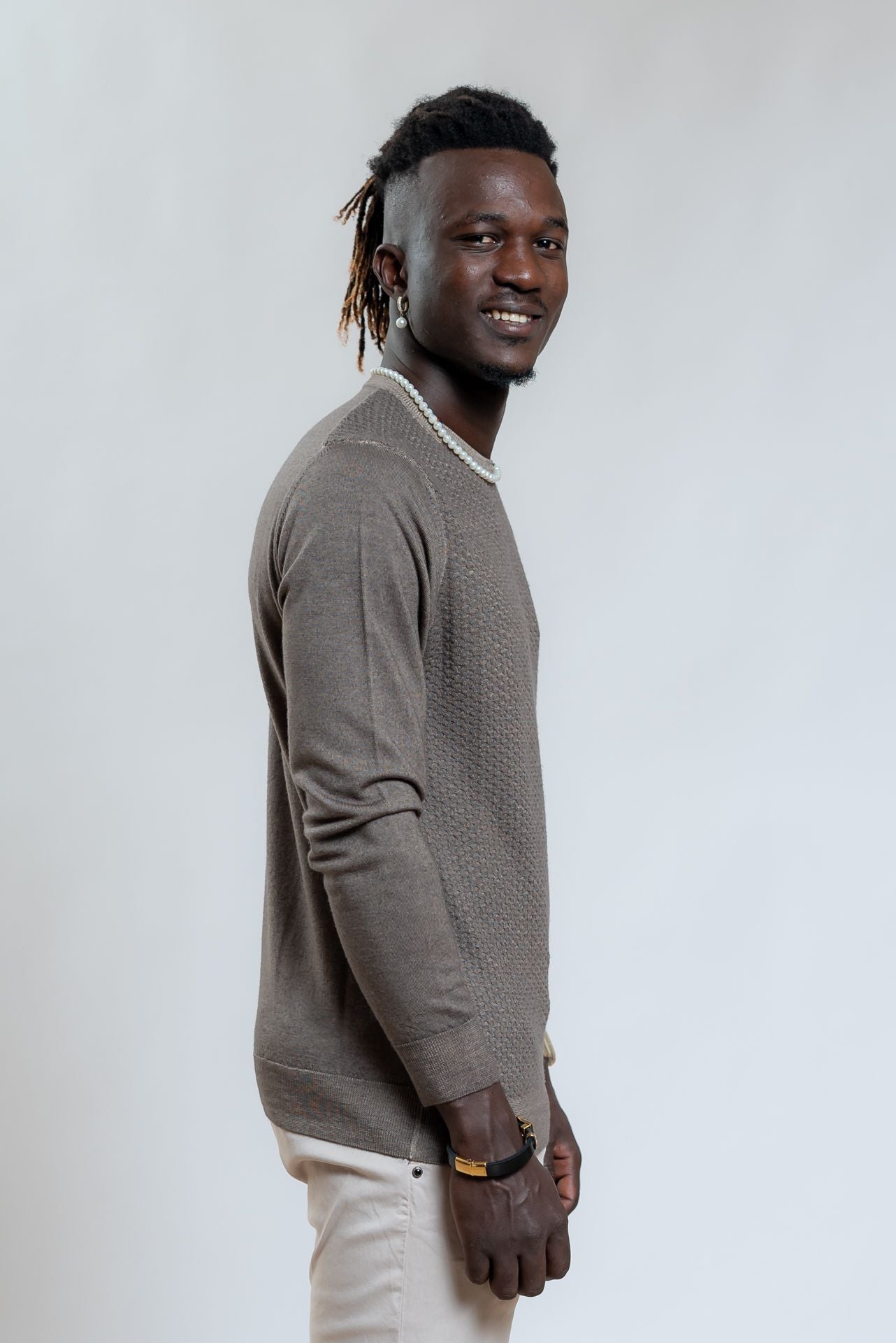 Bob Company Maglia Dunkirk marrone in Lana, lato