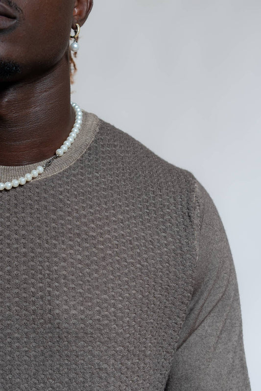 Bob Company Maglia Dunkirk marrone in Lana, dettaglio