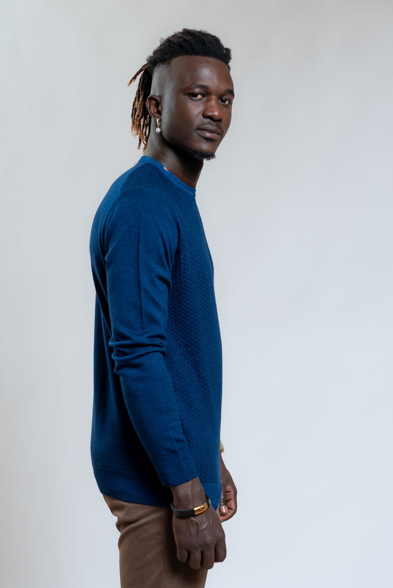 Bob Company Maglia Dunkirk Blu in Lana, lato